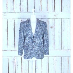 Vintage Liz Claiborne grey floral paisley wool blazer jacket/LizWear Petites